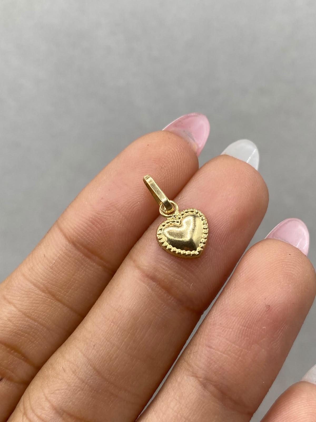 Dije corazon borde diamantado 0,33 Gr / 1,5 Cm