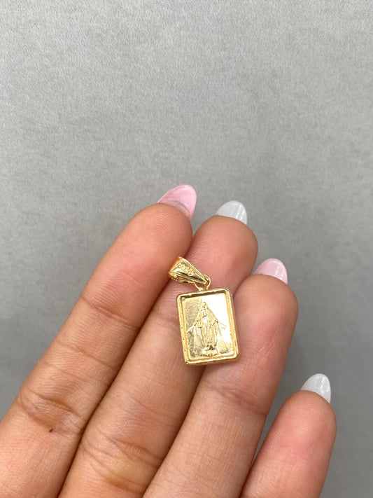 Dije placa virgen milagrosa Oro amarillo 18k 0,95 Gr / 1 mm / 2 Cm